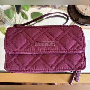 Vera Bradley Quilted Wristlet in Plum